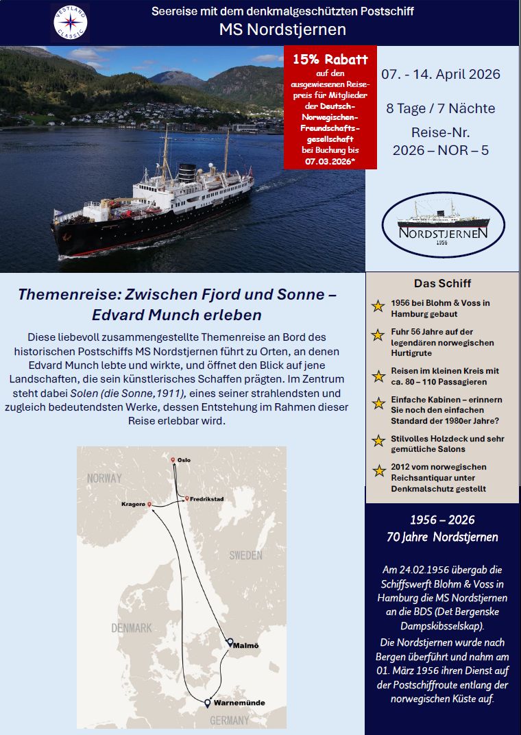 Mitgliederreise mit MS Nordstjernen